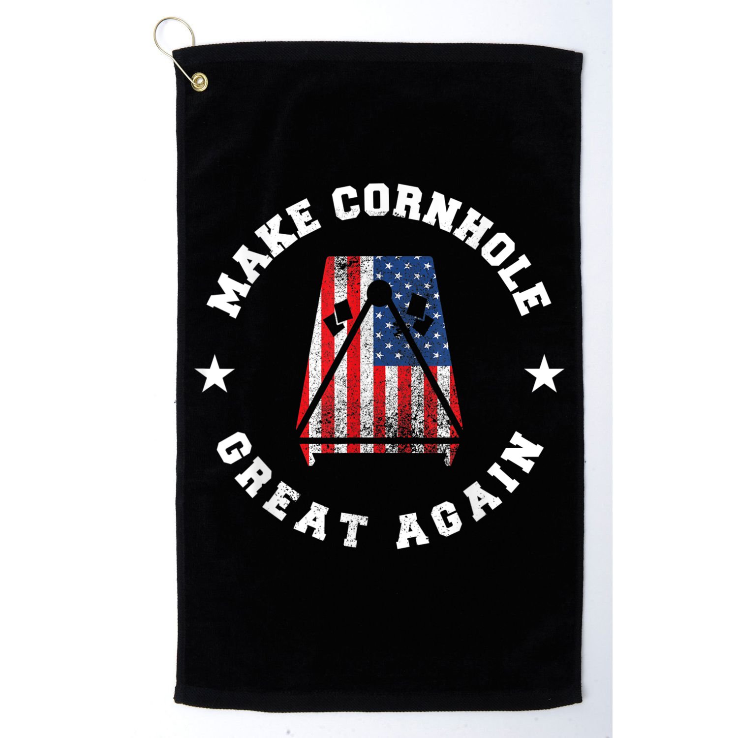 Make Cornhole Great Again Funny USA Golf Towel