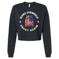 Make Cornhole Great Again Funny USA Cropped Pullover Crew