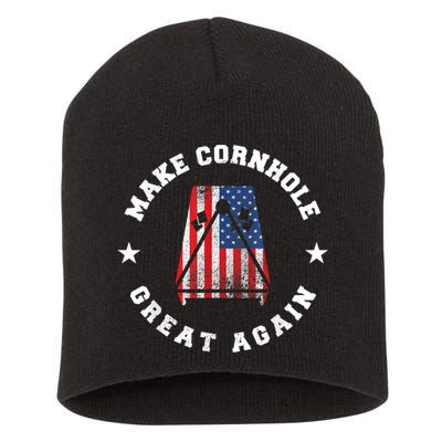 Make Cornhole Great Again Funny USA Short Acrylic Beanie