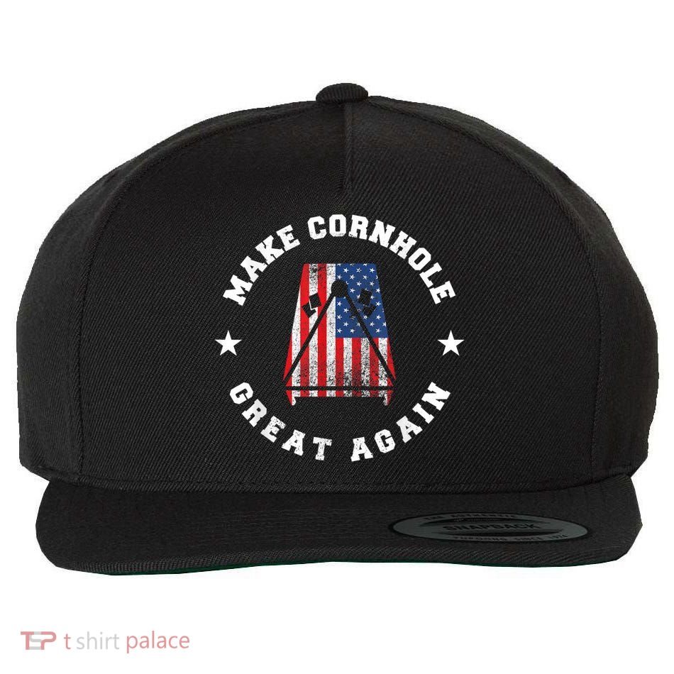 Make Cornhole Great Again Funny USA Wool Snapback Cap