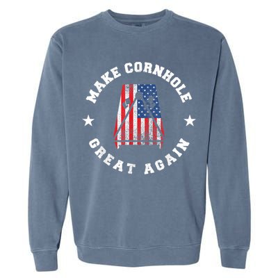 Make Cornhole Great Again Funny USA Garment-Dyed Sweatshirt