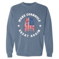 Make Cornhole Great Again Funny USA Garment-Dyed Sweatshirt