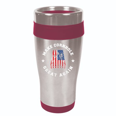 Make Cornhole Great Again Funny USA 16oz Travel Tumbler
