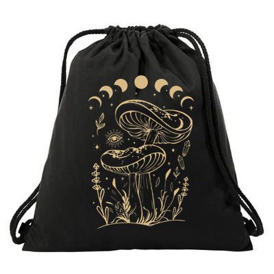 Mushroom Cottagecore Goblincore Aesthetic Fungi Drawstring Bag