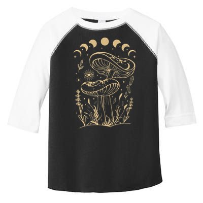 Mushroom Cottagecore Goblincore Aesthetic Fungi Toddler Fine Jersey T-Shirt