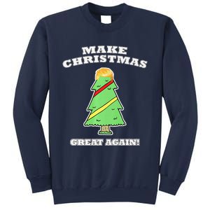 Make Christmas Great Again Tree With Decorations Trump Hair Sweatshirt