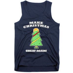 Make Christmas Great Again Tree With Decorations Trump Hair Tank Top