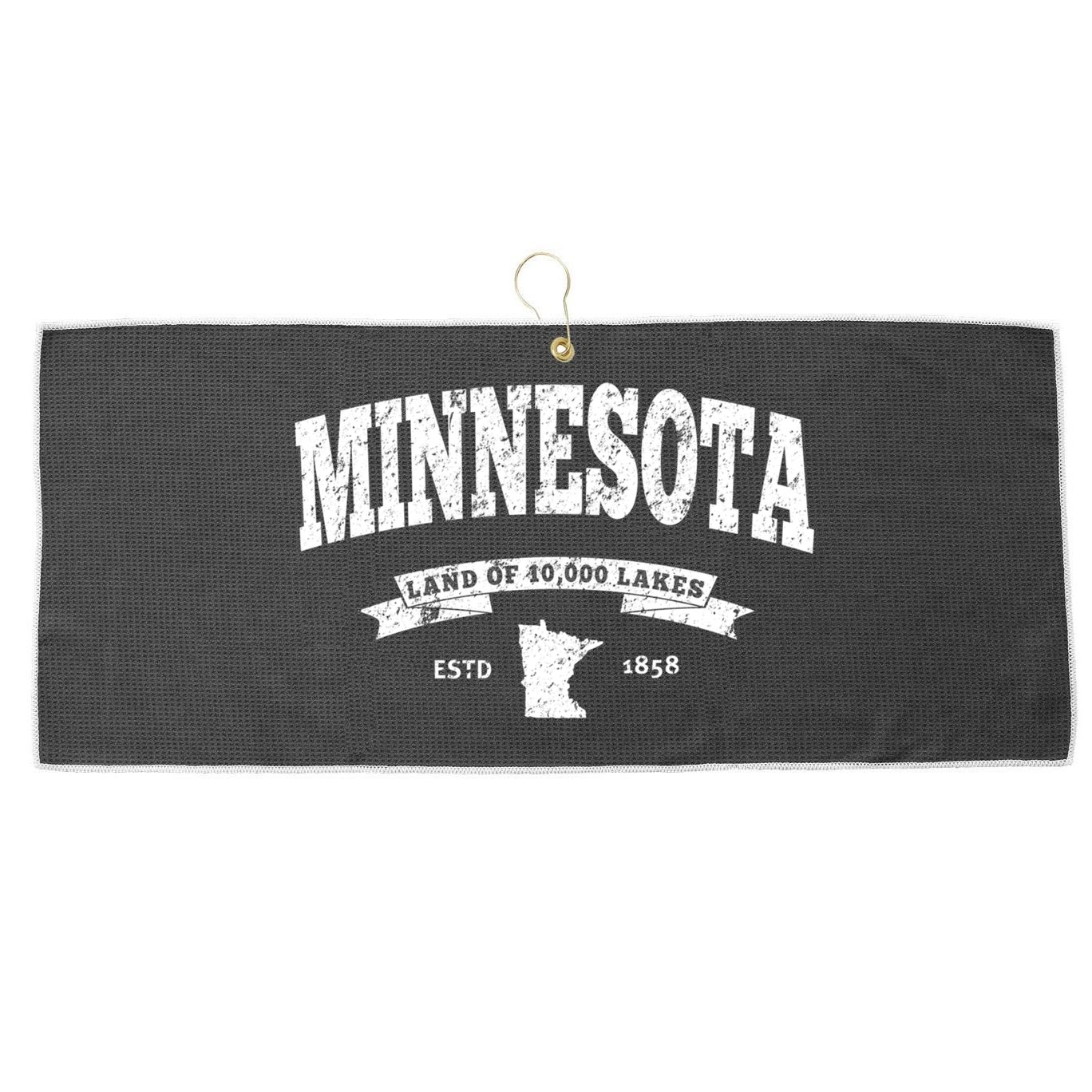 Minnesota Cool Gift Vintage Minnesota Gift Retro Mn Large Microfiber Waffle Golf Towel
