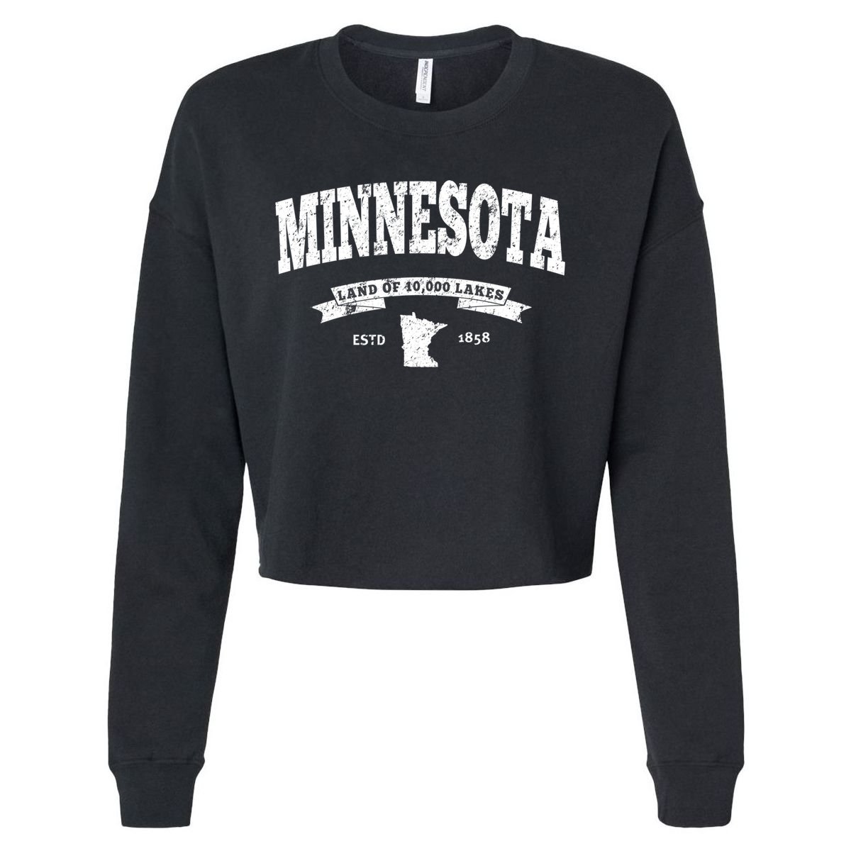Minnesota Cool Gift Vintage Minnesota Gift Retro Mn Cropped Pullover Crew
