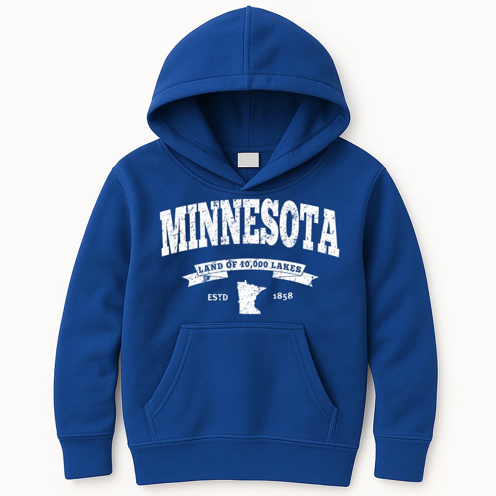 Minnesota Cool Gift Vintage Minnesota Gift Retro Mn Kids Hoodie