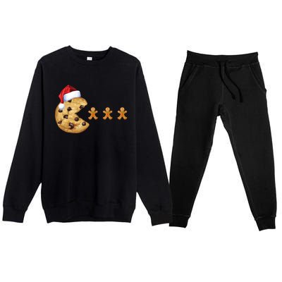 Merry Christmas Gingerbread Cookies Santa Family Matching Cool Gift Premium Crewneck Sweatsuit Set