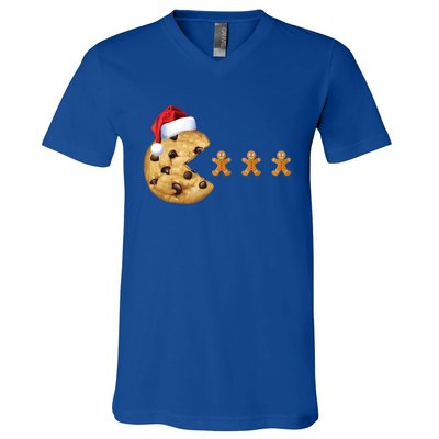 Merry Christmas Gingerbread Cookies Santa Family Matching Cool Gift V-Neck T-Shirt