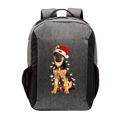 Merry Christmas Ger Shepherd Santa Hat Lights Xmas Funny Gift Vector Backpack