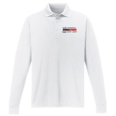 Make Connecticut Great Again Performance Long Sleeve Polo