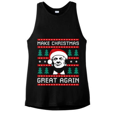 Make Christmas Great Again Trump Ladies PosiCharge Tri-Blend Wicking Tank