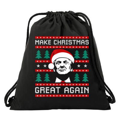 Make Christmas Great Again Trump Drawstring Bag