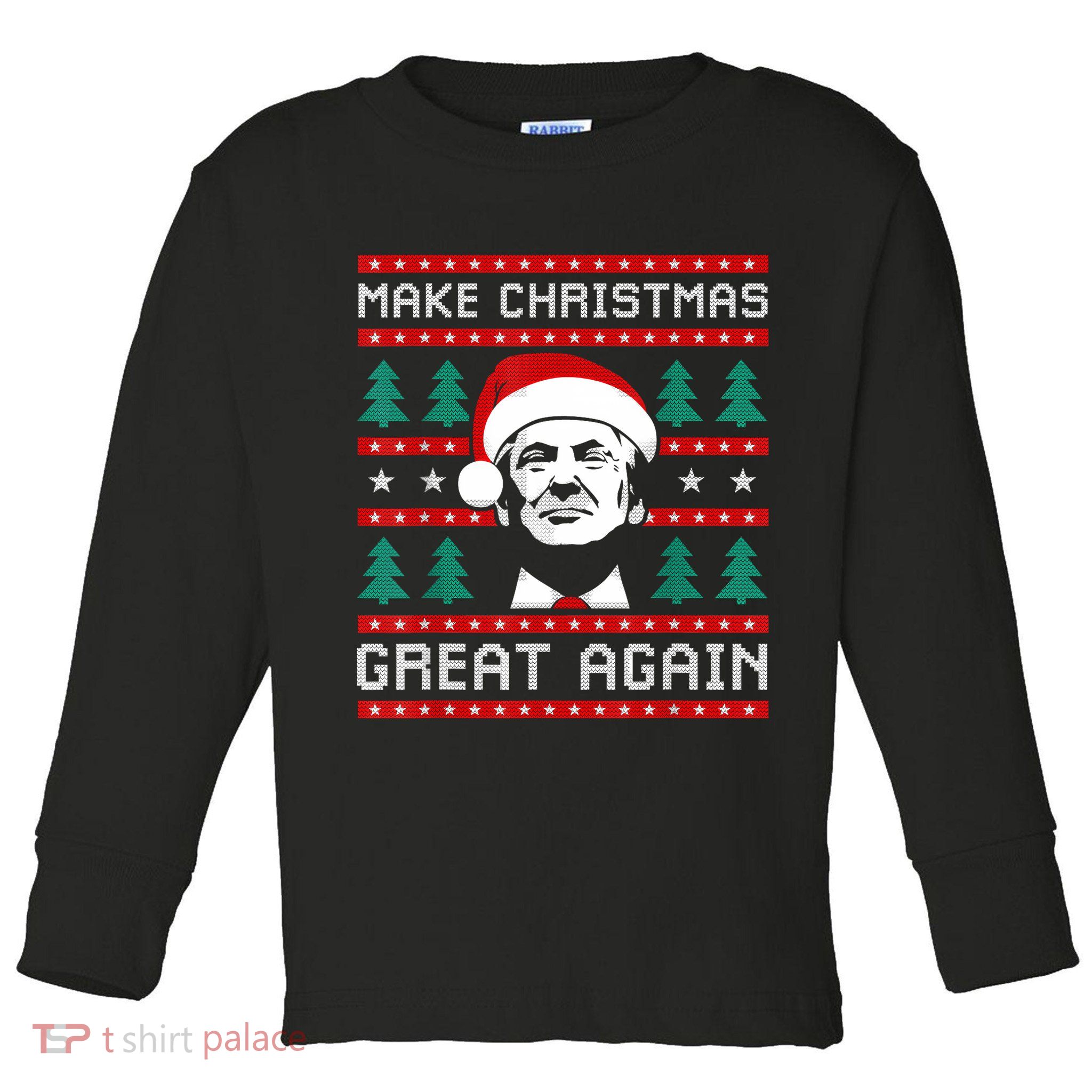 Make Christmas Great Again Trump Toddler Long Sleeve Shirt