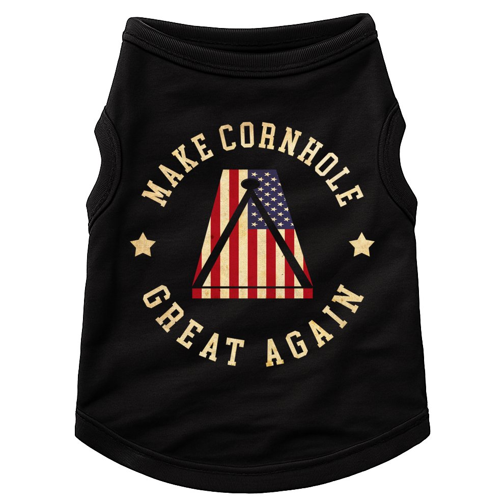 Make Cornhole Great Again Funny Cornhole American Flag Great Gift Doggie Tank