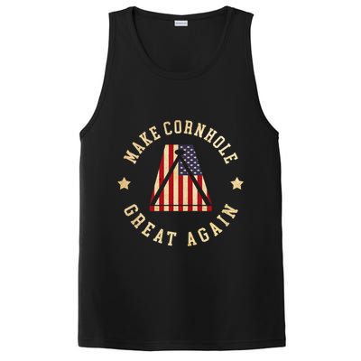 Make Cornhole Great Again Funny Cornhole American Flag Great Gift PosiCharge Competitor Tank