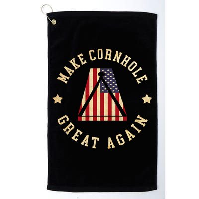 Make Cornhole Great Again Funny Cornhole American Flag Great Gift Golf Towel