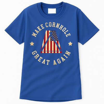 Make Cornhole Great Again Funny Cornhole American Flag Great Gift Tall T-Shirt