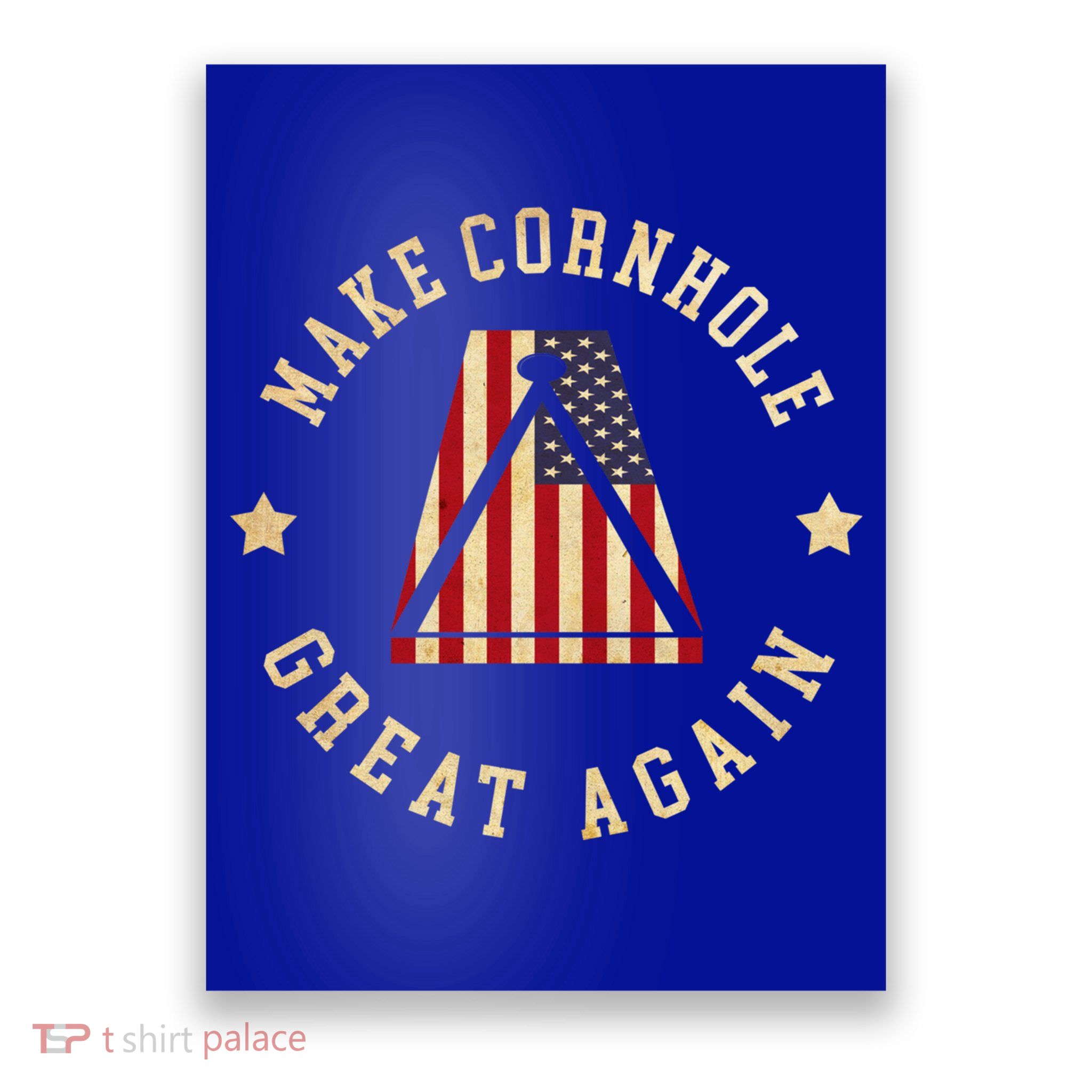 Make Cornhole Great Again Funny Cornhole American Flag Great Gift Poster