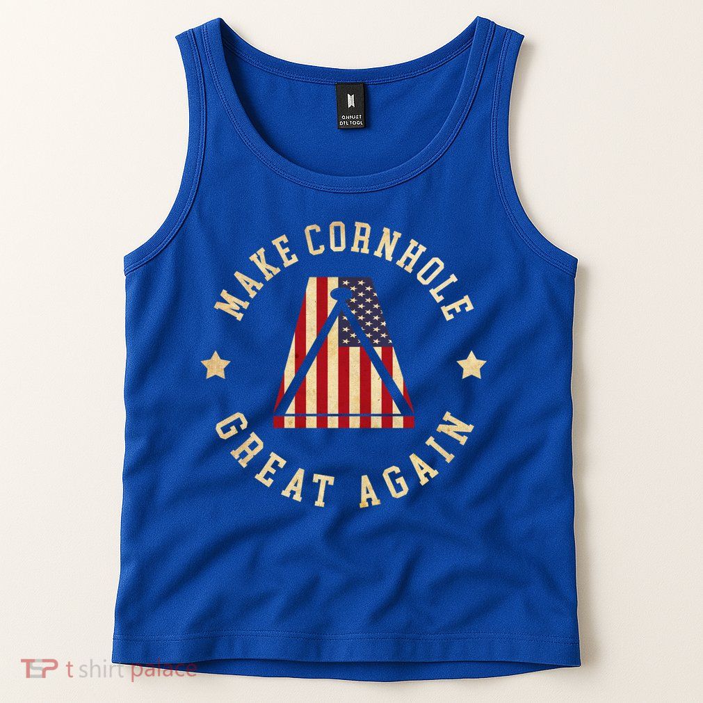 Make Cornhole Great Again Funny Cornhole American Flag Great Gift Tank Top