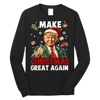 Make Christmas Great Again Santa Funny Trump Xmas Pajamas Long Sleeve Shirt