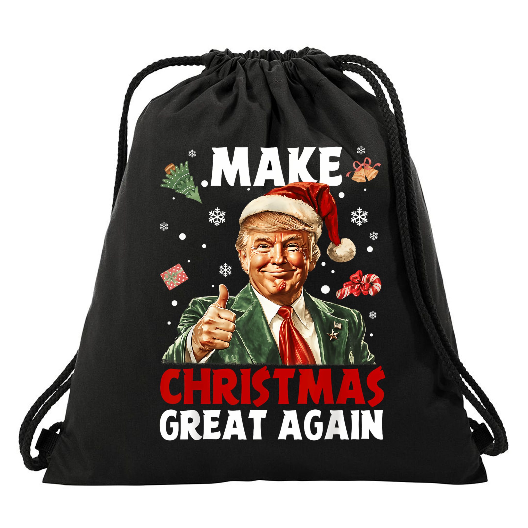 Make Christmas Great Again Santa Funny Trump Xmas Pajamas Drawstring Bag