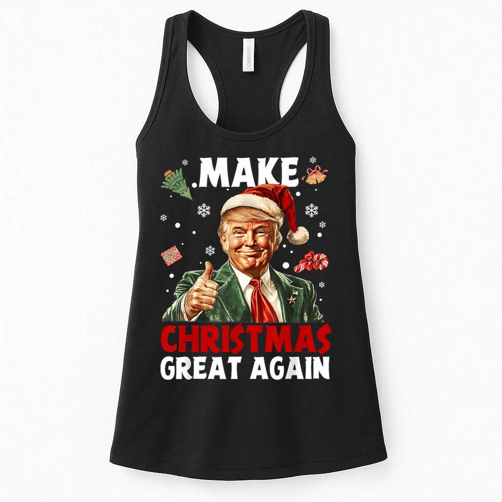 Make Christmas Great Again Santa Funny Trump Xmas Pajamas Womens Tank Top