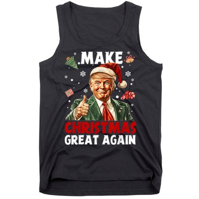 Make Christmas Great Again Santa Funny Trump Xmas Pajamas Tank Top