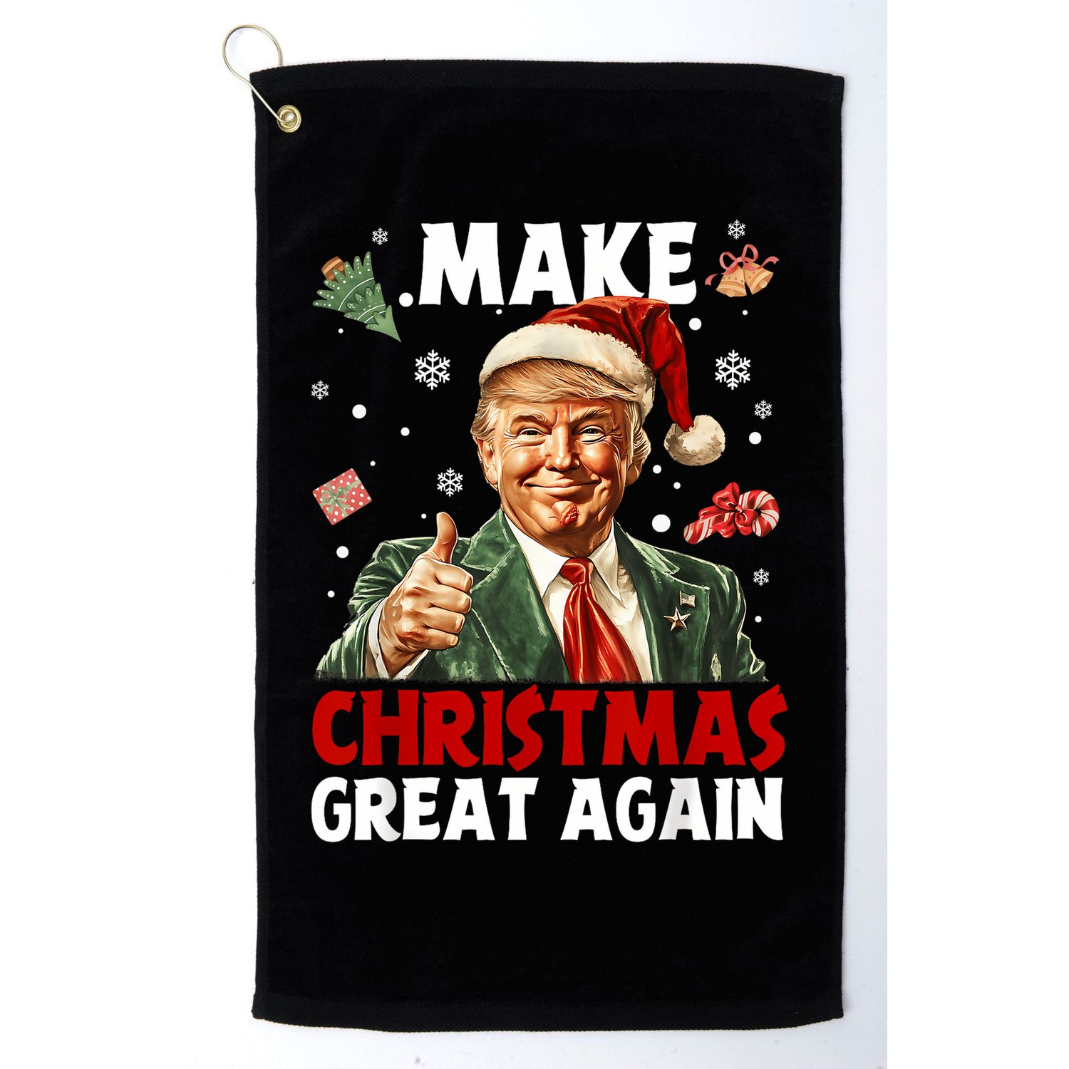 Make Christmas Great Again Santa Funny Trump Xmas Pajamas Golf Towel