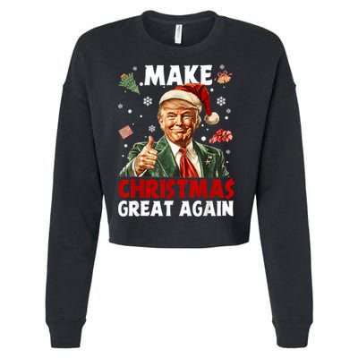 Make Christmas Great Again Santa Funny Trump Xmas Pajamas Cropped Pullover Crew