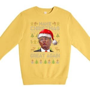 Make Christmas Great Again Xmas Funny Trump Pajamas Ugly Premium Crewneck Sweatshirt