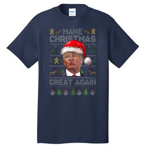 Make Christmas Great Again Xmas Funny Trump Pajamas Ugly Tall T-Shirt