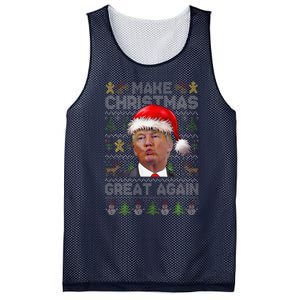 Make Christmas Great Again Xmas Funny Trump Pajamas Ugly Mesh Reversible Basketball Jersey Tank