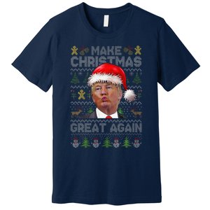 Make Christmas Great Again Xmas Funny Trump Pajamas Ugly Premium T-Shirt