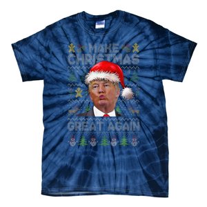 Make Christmas Great Again Xmas Funny Trump Pajamas Ugly Tie-Dye T-Shirt