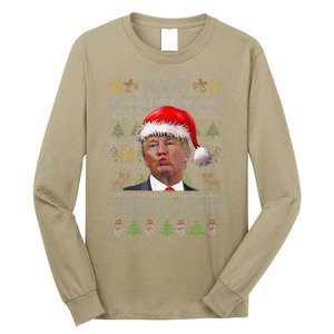 Make Christmas Great Again Xmas Funny Trump Pajamas Ugly Long Sleeve Shirt