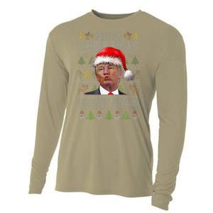 Make Christmas Great Again Xmas Funny Trump Pajamas Ugly Cooling Performance Long Sleeve Crew