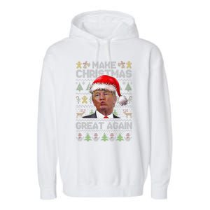 Make Christmas Great Again Xmas Funny Trump Pajamas Ugly Garment-Dyed Fleece Hoodie