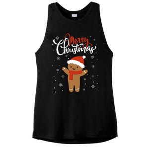 Merry Christmas Gingerbread Xmas Christmas Cookie Bakers Ladies PosiCharge Tri-Blend Wicking Tank