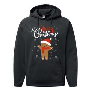 Merry Christmas Gingerbread Xmas Christmas Cookie Bakers Performance Fleece Hoodie