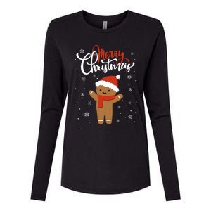 Merry Christmas Gingerbread Xmas Christmas Cookie Bakers Womens Cotton Relaxed Long Sleeve T-Shirt