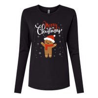 Merry Christmas Gingerbread Xmas Christmas Cookie Bakers Womens Cotton Relaxed Long Sleeve T-Shirt