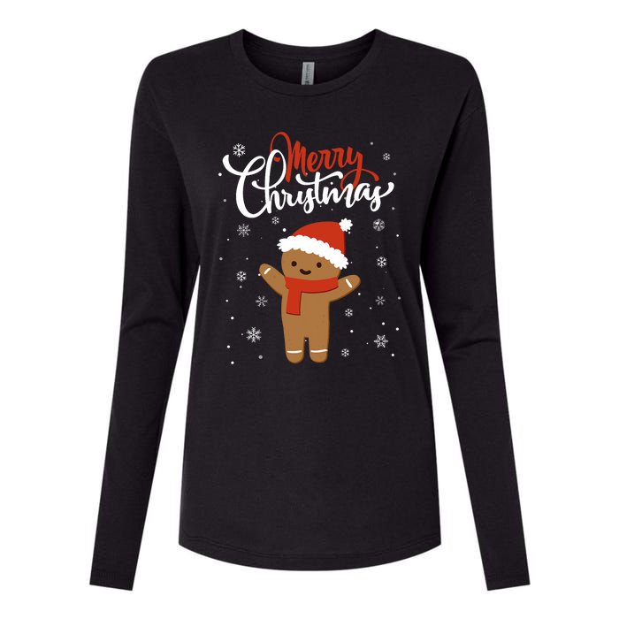 Merry Christmas Gingerbread Xmas Christmas Cookie Bakers Womens Cotton Relaxed Long Sleeve T-Shirt