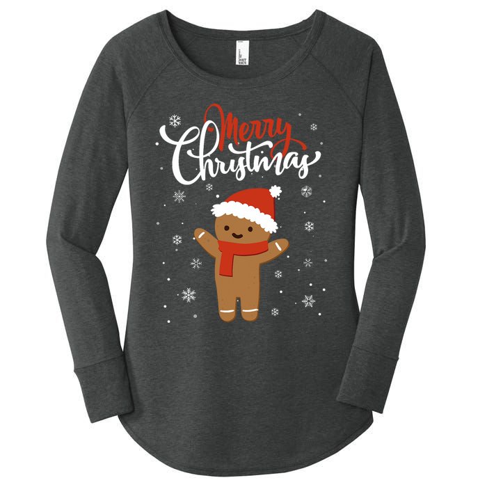 Merry Christmas Gingerbread Xmas Christmas Cookie Bakers Women's Perfect Tri Tunic Long Sleeve Shirt