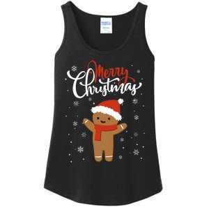 Merry Christmas Gingerbread Xmas Christmas Cookie Bakers Ladies Essential Tank