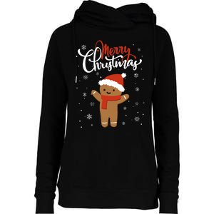 Merry Christmas Gingerbread Xmas Christmas Cookie Bakers Womens Funnel Neck Pullover Hood