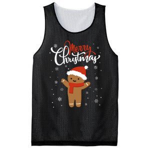 Merry Christmas Gingerbread Xmas Christmas Cookie Bakers Mesh Reversible Basketball Jersey Tank